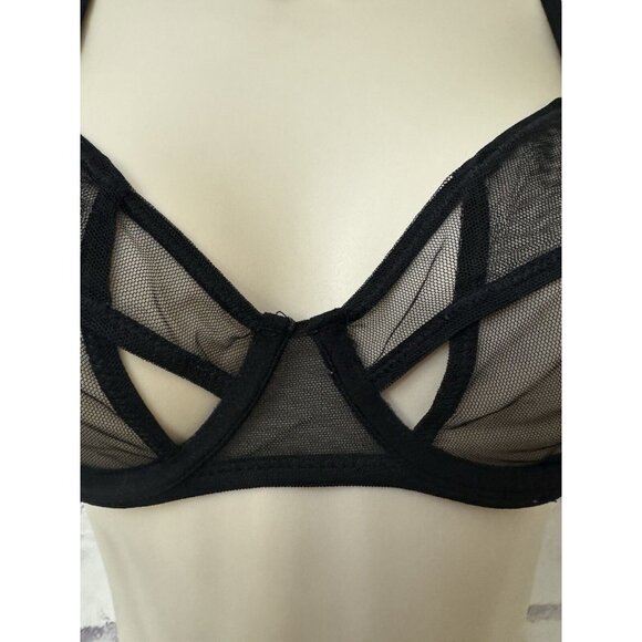 Bluebella 30DD/E Bra Black Sheer Underwire Cut Outs Sexy Boudoir Lingerie - Picture 3 of 9